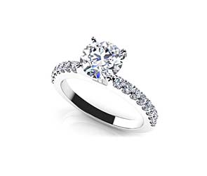 Prong Set Side Diamond Engagement Ring