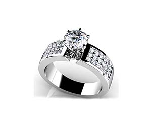 Triple Channel 6 Prong Engagement Ring