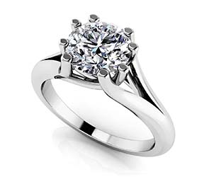 Round Brilliant Cut Eight Prongs Diamond Solitaire Engagement Ring
