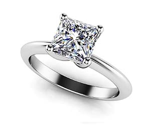 Infinite Love Princess Cut Diamond Solitaire Engagement Ring