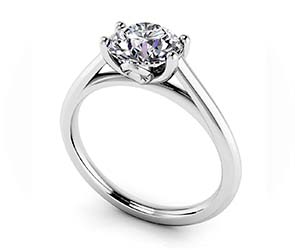 Modern Classic Round Diamond Wedding Ring