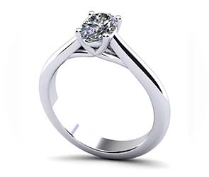 Elegant Oval Solitaire Engagement Ring