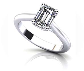 Emerald Cut Diamond Solitaire Engagement Ring