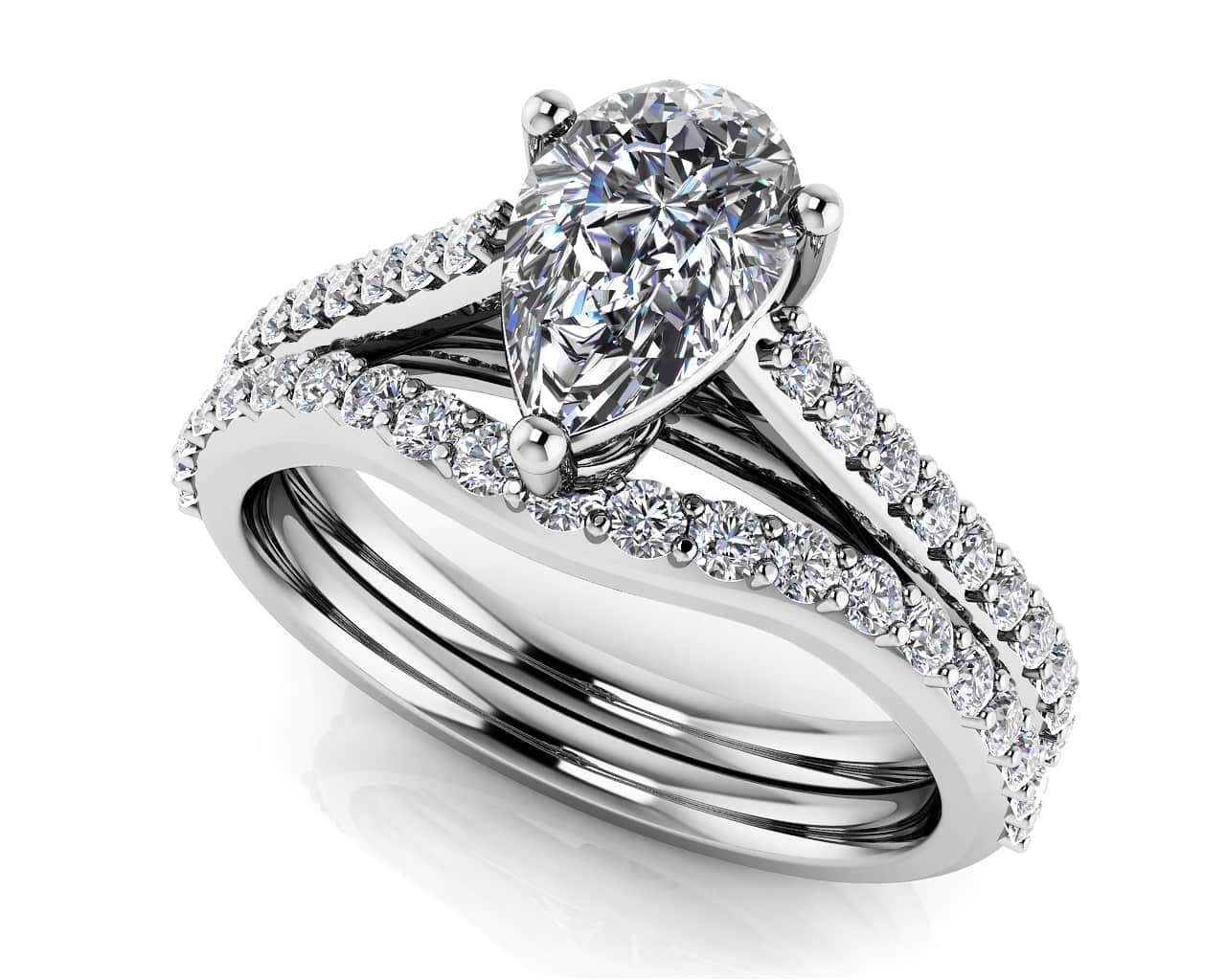 Splendid Pear Shape Bridal Set | USA Jewels