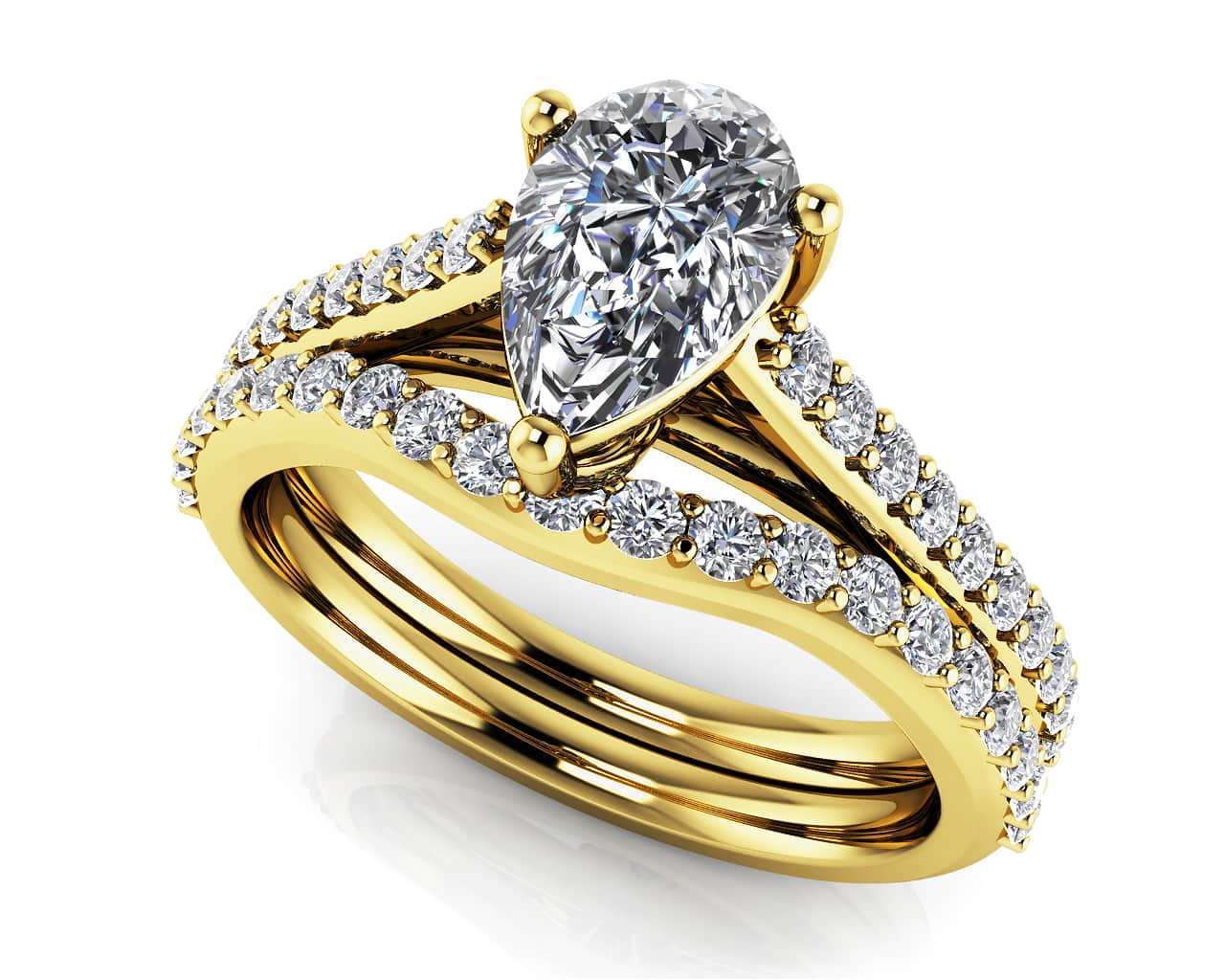 Splendid Pear Shape Bridal Set - view 1