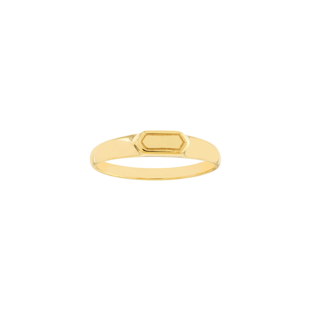 Mini Hexagon Bar Signet Ring - RMID-MF035394 | USA Jewels