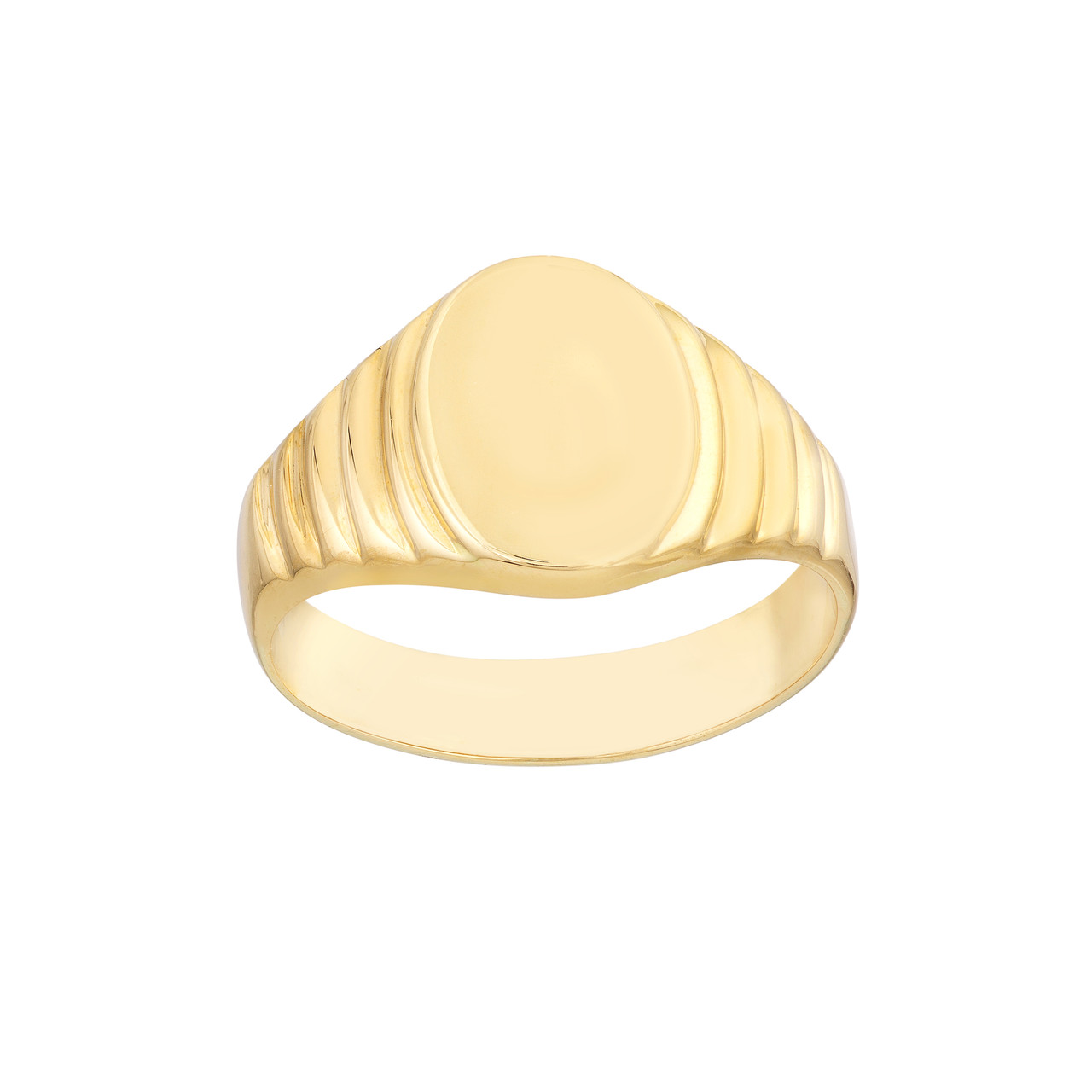 Engravable Oval Textured Signet Ring - RMID-TM022079 | USA Jewels