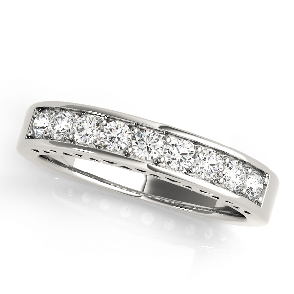 Single Row Prong In Channel Wedding Ring
