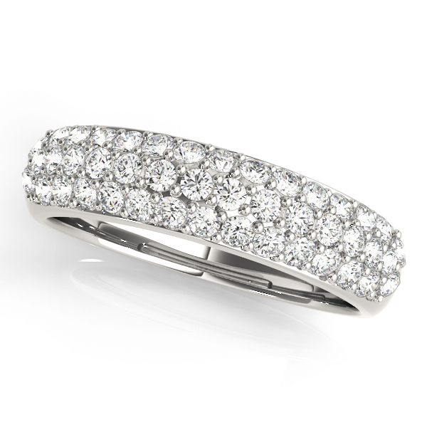 Multirow Pave Wedding Ring