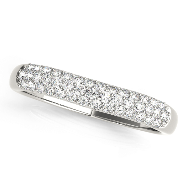 Multirow Pave Wedding Ring