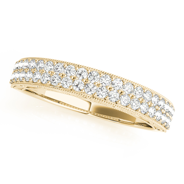  Ladies Multirow Pave Milgrain Wedding Ring 0.84 Carat Total Weight   (Lab-Created) 0.84 C.T.W 10K yellow, white or rose gold - view 2