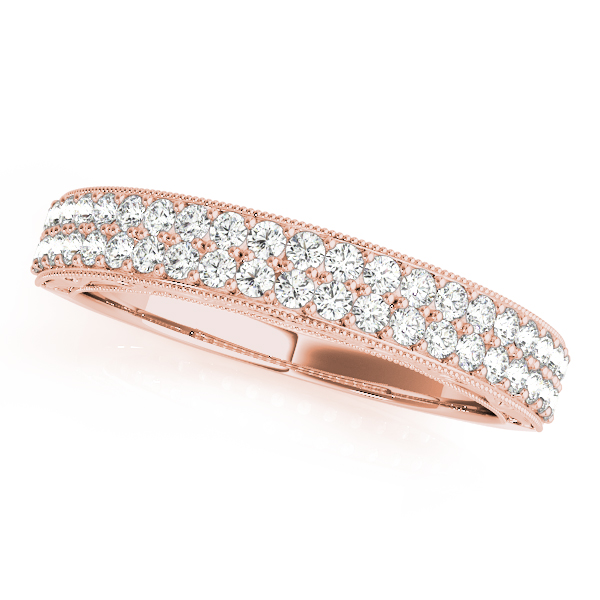  Ladies Multirow Pave Milgrain Wedding Ring 0.84 Carat Total Weight   (Lab-Created) 0.84 C.T.W 10K yellow, white or rose gold - view 3