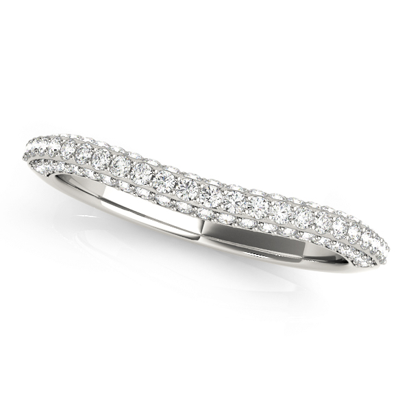 Multirow Pave Wedding Rings