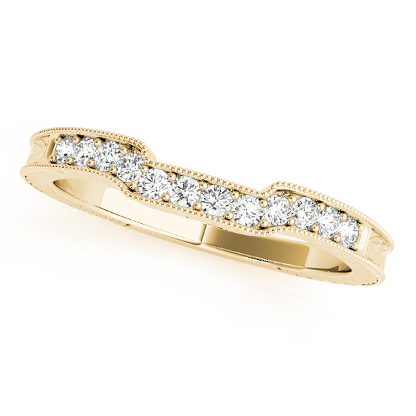  Ladies Antique Style Filigree Mailgrain Curved Wedding Rings 1/3 Carat Total Weight   (Lab-Created) 0.32 C.T.W Platinum - view 2