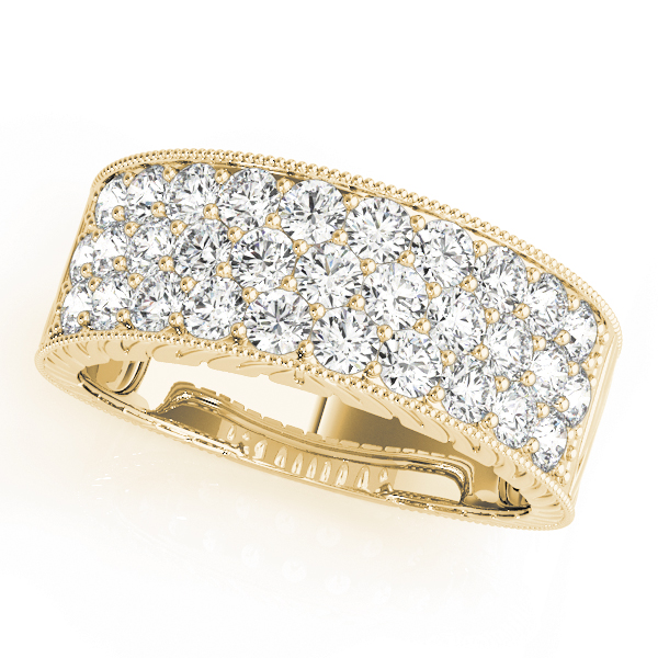  Ladies Multirow Pave Milgrain Engagement Rings 1.55 Carat Total Weight  1.55 C.T.W Platinum - view 2