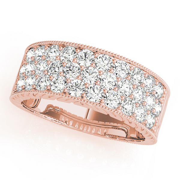  Ladies Multirow Pave Milgrain Engagement Rings 1.55 Carat Total Weight  1.55 C.T.W Platinum - view 3
