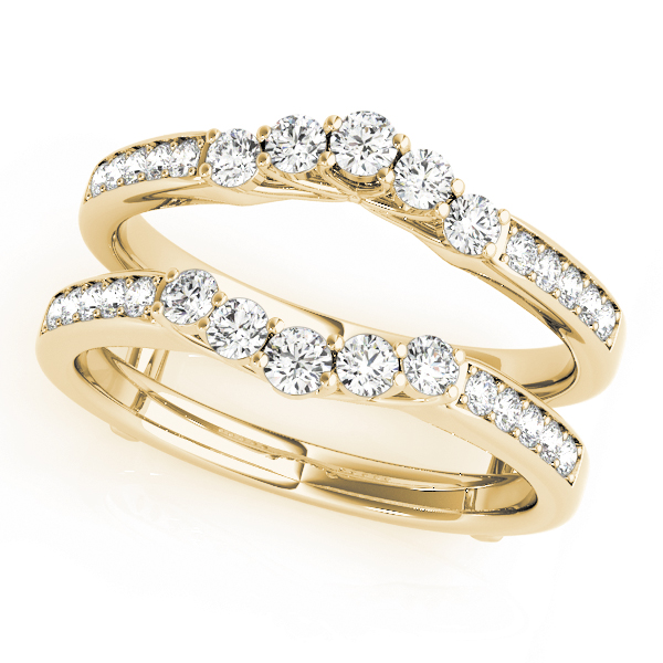  Ladies Curved Ring Wrap 1.1 Carat Total Weight 0.55 CT 1.10 C.T.W Platinum - view 2