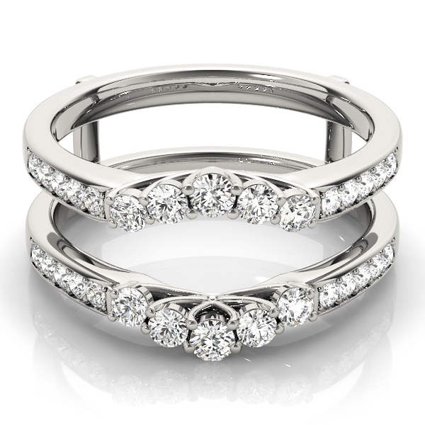 Ladies Curved Ring Wrap 1.1 Carat Total Weight 0.55 CT 1.10 C.T.W Platinum - view 6