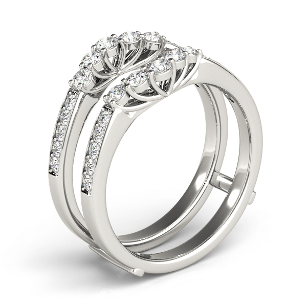  Ladies Curved Ring Wrap 1.1 Carat Total Weight 0.55 CT 1.10 C.T.W Platinum - view 12