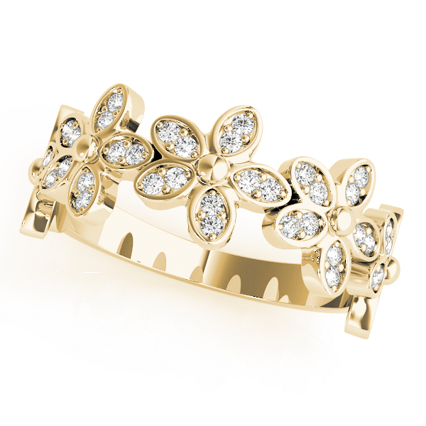  Ladies Nature Inspired Floral Shape Stackable Fashion Ring 1/2 Carat Total Weight   (Lab-Created) 0.50 C.T.W 10K yellow, white or rose gold - view 2