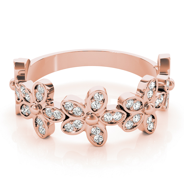 Ladies Nature Inspired Floral Shape Stackable Fashion Ring 1/2 Carat Total Weight   (Lab-Created) 0.50 C.T.W 10K yellow, white or rose gold - view 8
