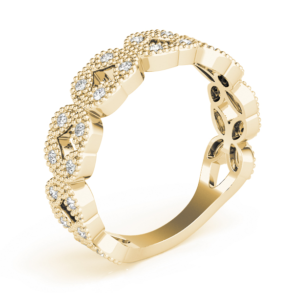  Ladies Vintage Milgrain Stackable Ring 1/4 Carat Total Weight   (Lab-Created) 0.28 C.T.W Platinum - view 4