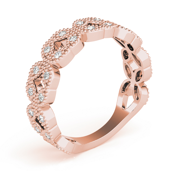  Ladies Vintage Milgrain Stackable Ring 1/4 Carat Total Weight   (Lab-Created) 0.28 C.T.W Platinum - view 5