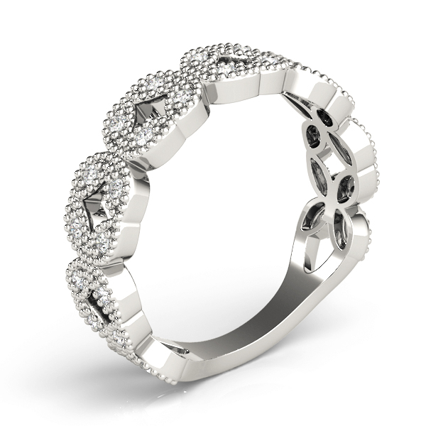  Ladies Vintage Milgrain Stackable Ring 1/4 Carat Total Weight   (Lab-Created) 0.28 C.T.W Platinum - view 6
