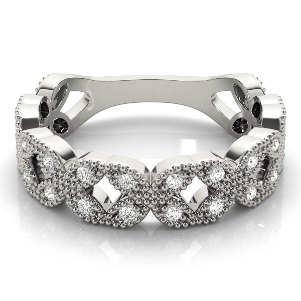  Ladies Vintage Milgrain Stackable Ring 1/4 Carat Total Weight   (Lab-Created) 0.28 C.T.W Platinum - view 9
