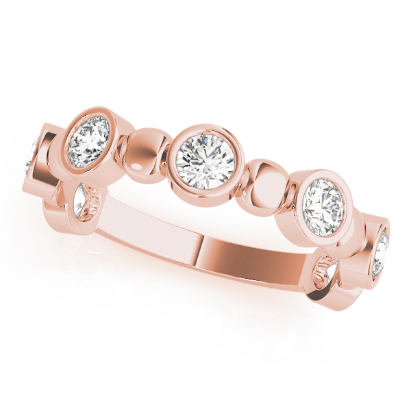  Ladies Bezel Set Stackable Ring 1.12 Carat Total Weight  1.12 C.T.W 14K yellow, white or rose gold - view 3