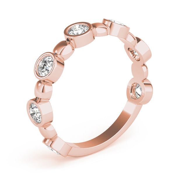  Ladies Bezel Set Stackable Ring 1.12 Carat Total Weight  1.12 C.T.W 14K yellow, white or rose gold - view 5