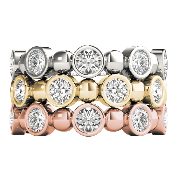  Ladies Bezel Set Stackable Ring 1.12 Carat Total Weight  1.12 C.T.W 14K yellow, white or rose gold - view 13