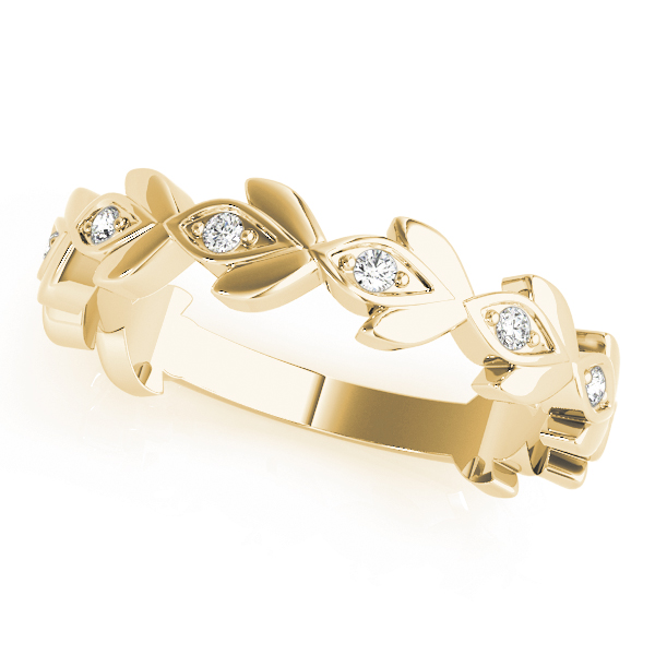  Ladies Nature Inspired Floral Shape Stackable Ring 1/5 Carat Total Weight  0.20 C.T.W 10K yellow, white or rose gold - view 2