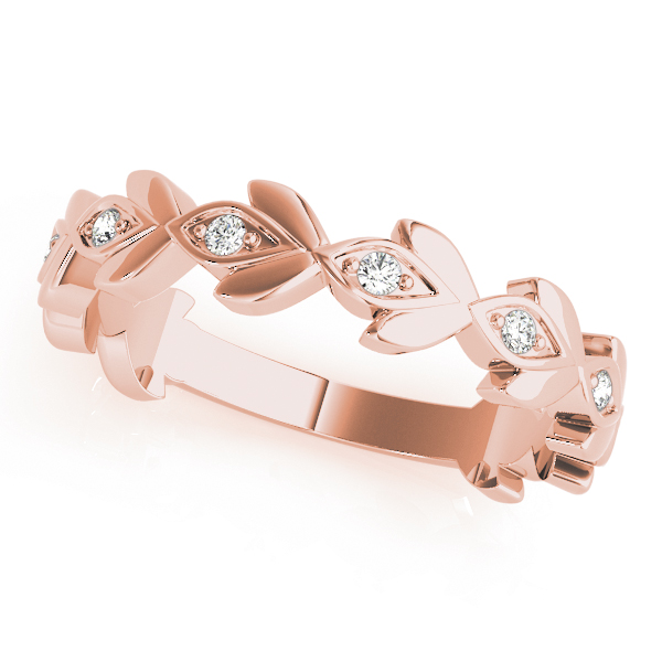  Ladies Nature Inspired Floral Shape Stackable Ring 1/5 Carat Total Weight  0.20 C.T.W 10K yellow, white or rose gold - view 3