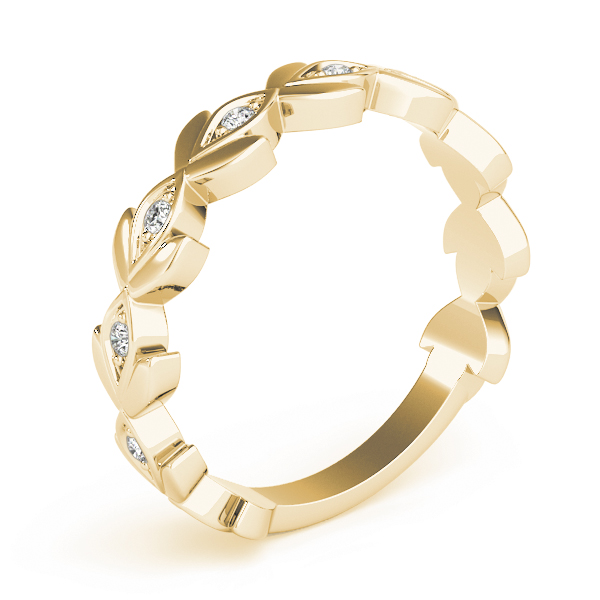  Ladies Nature Inspired Floral Shape Stackable Ring 1/5 Carat Total Weight  0.20 C.T.W 10K yellow, white or rose gold - view 4