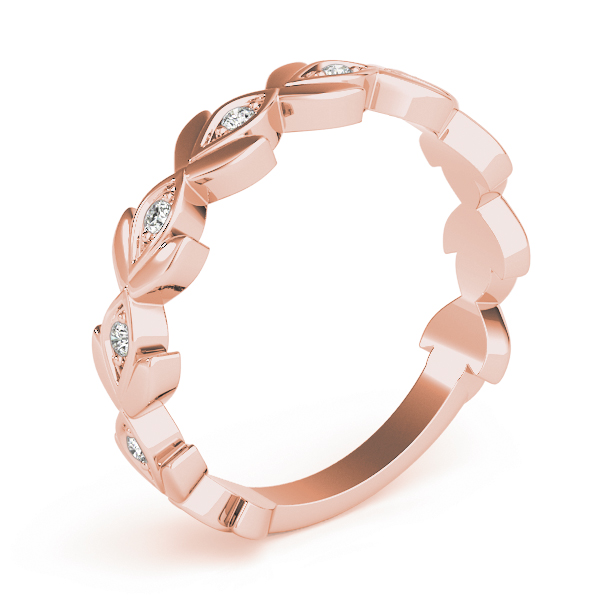  Ladies Nature Inspired Floral Shape Stackable Ring 1/5 Carat Total Weight  0.20 C.T.W 10K yellow, white or rose gold - view 5