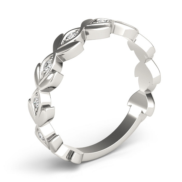  Ladies Nature Inspired Floral Shape Stackable Ring 1/5 Carat Total Weight  0.20 C.T.W 10K yellow, white or rose gold - view 6