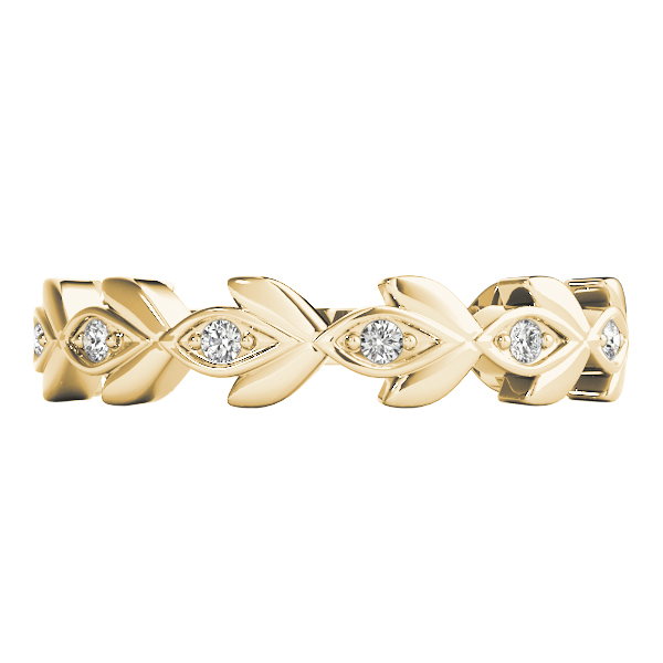  Ladies Nature Inspired Floral Shape Stackable Ring 1/5 Carat Total Weight  0.20 C.T.W 10K yellow, white or rose gold - view 7