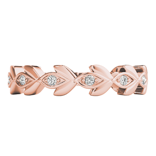  Ladies Nature Inspired Floral Shape Stackable Ring 1/5 Carat Total Weight  0.20 C.T.W 10K yellow, white or rose gold - view 8