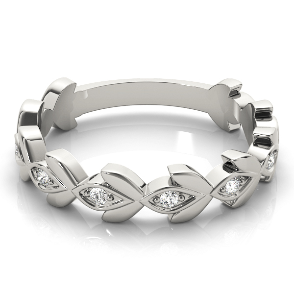  Ladies Nature Inspired Floral Shape Stackable Ring 1/5 Carat Total Weight  0.20 C.T.W 10K yellow, white or rose gold - view 9
