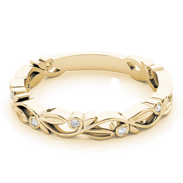  Ladies Nature Inspired Stackable Ring 1/10 Carat Total Weight 0.04 CT 0.08 C.T.W 10K yellow, white or rose gold - view 4