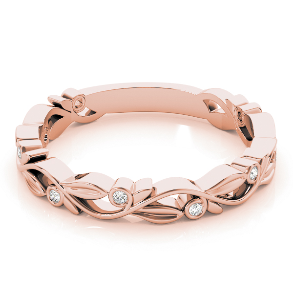  Ladies Nature Inspired Stackable Ring 1/10 Carat Total Weight 0.04 CT 0.08 C.T.W 10K yellow, white or rose gold - view 5