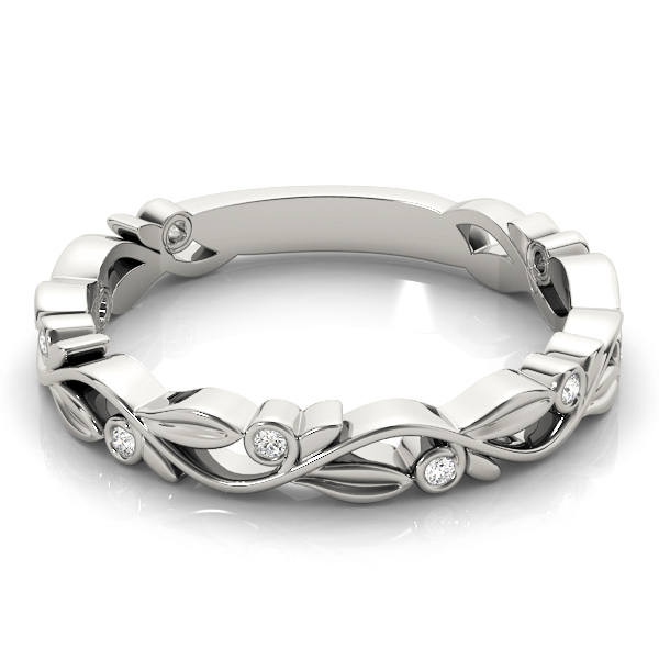  Ladies Nature Inspired Stackable Ring 1/10 Carat Total Weight 0.04 CT 0.08 C.T.W 10K yellow, white or rose gold - view 6