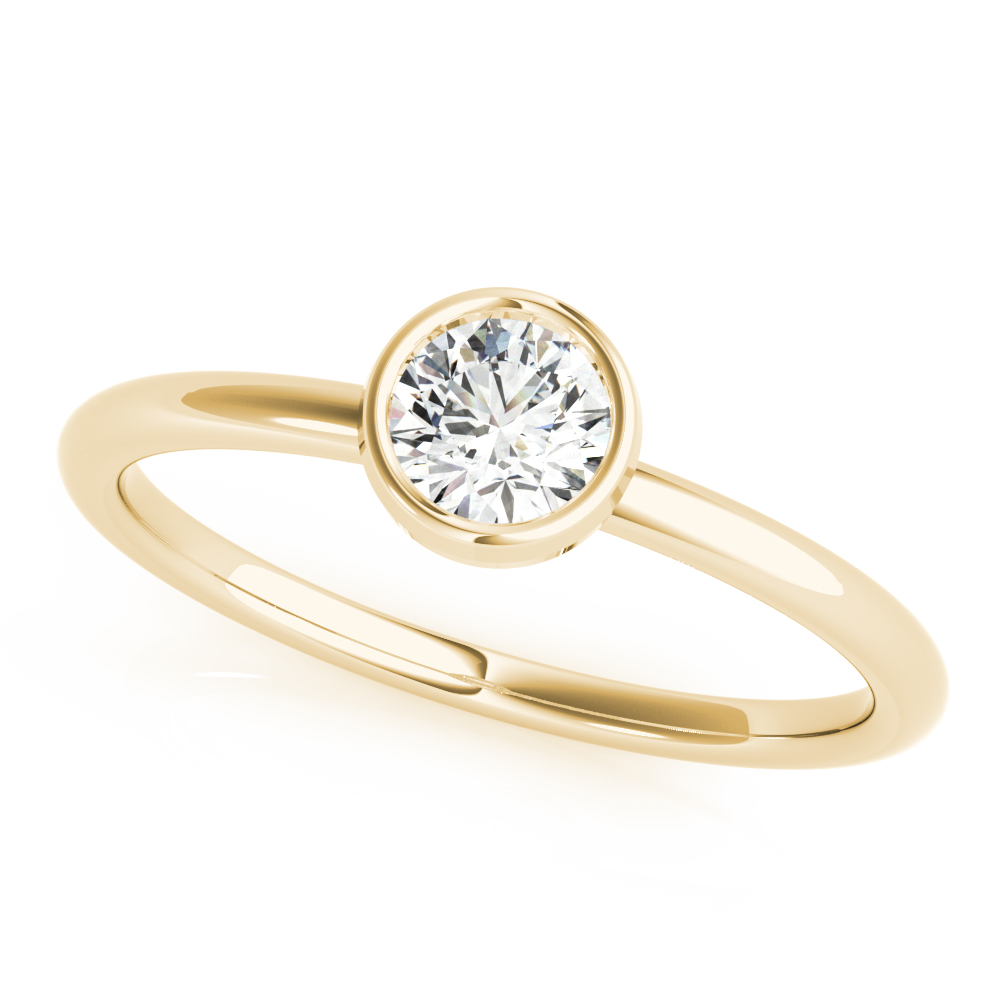  Ladies Round Bezel Set Solitaire Stackable Ring 1/3 Carat Total Weight 0.01 CT 0.33 C.T.W 14K yellow, white or rose gold - view 2