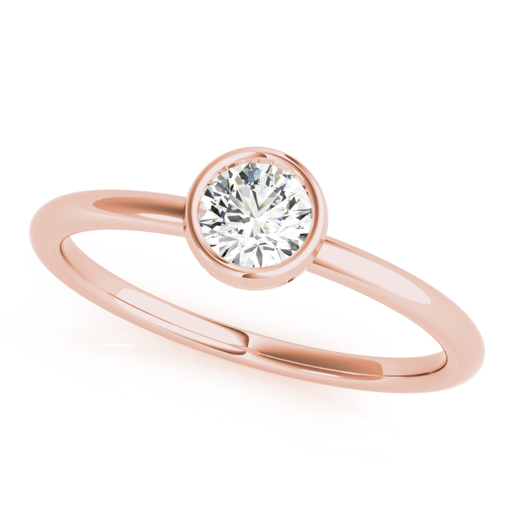  Ladies Round Bezel Set Solitaire Stackable Ring 1/3 Carat Total Weight 0.01 CT 0.33 C.T.W 14K yellow, white or rose gold - view 3