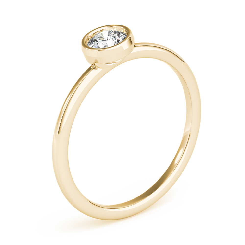  Ladies Round Bezel Set Solitaire Stackable Ring 1/3 Carat Total Weight 0.01 CT 0.33 C.T.W 14K yellow, white or rose gold - view 4