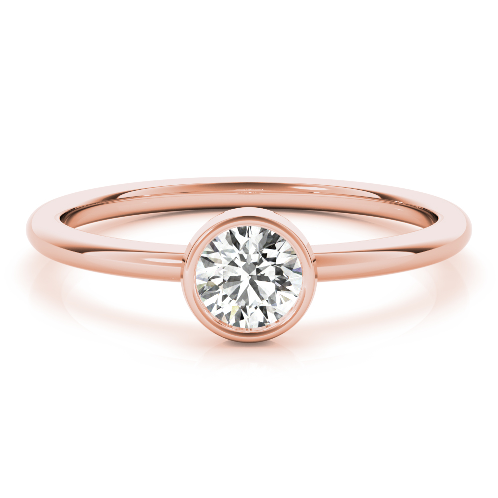  Ladies Round Bezel Set Solitaire Stackable Ring 1/3 Carat Total Weight 0.01 CT 0.33 C.T.W 14K yellow, white or rose gold - view 8