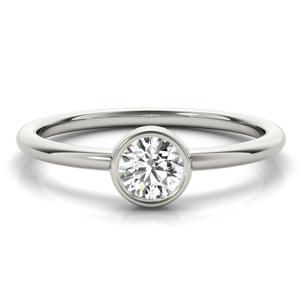 Ladies Round Bezel Set Solitaire Stackable Ring 1/3 Carat Total Weight 0.01 CT 0.33 C.T.W 14K yellow, white or rose gold - view 9