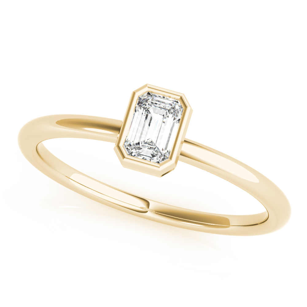  Ladies Emerald Cut Solitaire Ring 0.01 Carat Total Weight 0.01 CT 0.01 C.T.W 14K yellow, white or rose gold - view 2