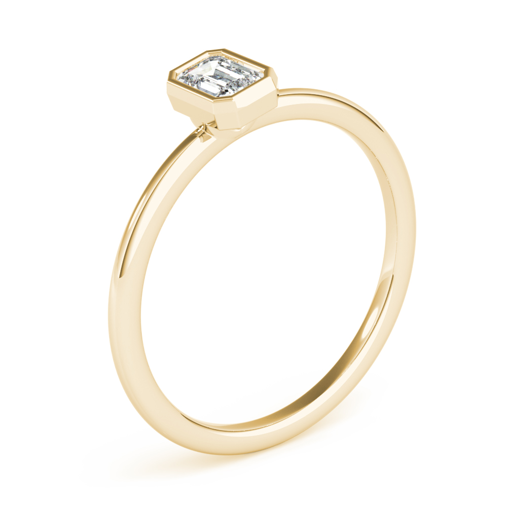  Ladies Emerald Cut Solitaire Ring 0.01 Carat Total Weight 0.01 CT 0.01 C.T.W 14K yellow, white or rose gold - view 4